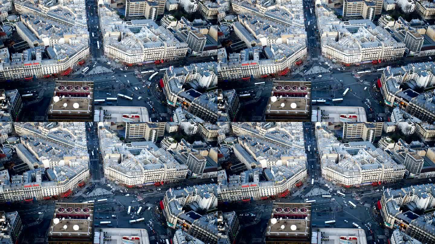 法国巴黎城市建筑俯视图