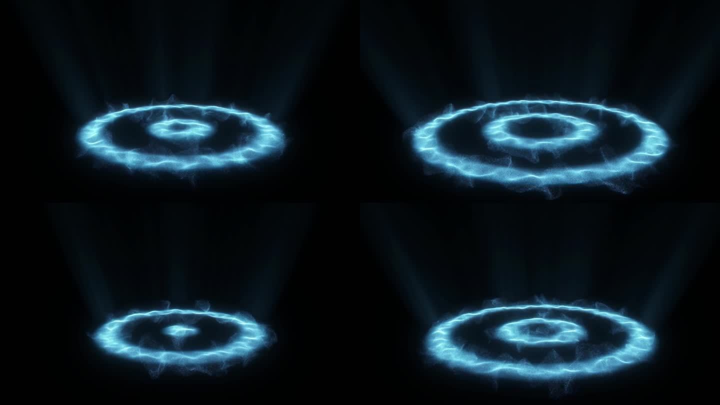 蓝色科技粒子放射波纹扩散圆圈