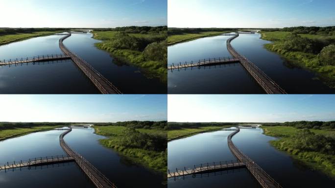 黑龙江抚远市黑瞎子岛湿地自然风光航拍