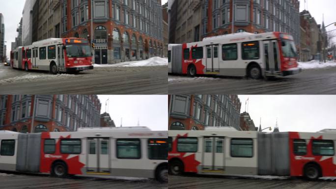 暴风雪后的渥太华巴士