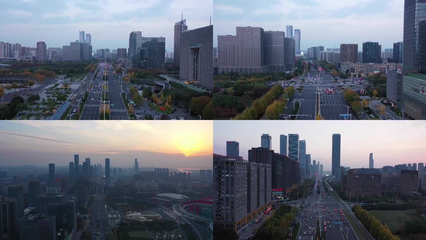 南京河西黄昏景色