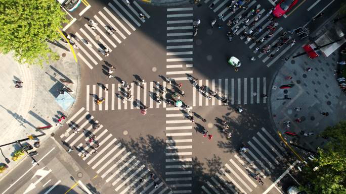 城市街道交叉口的无人机视角