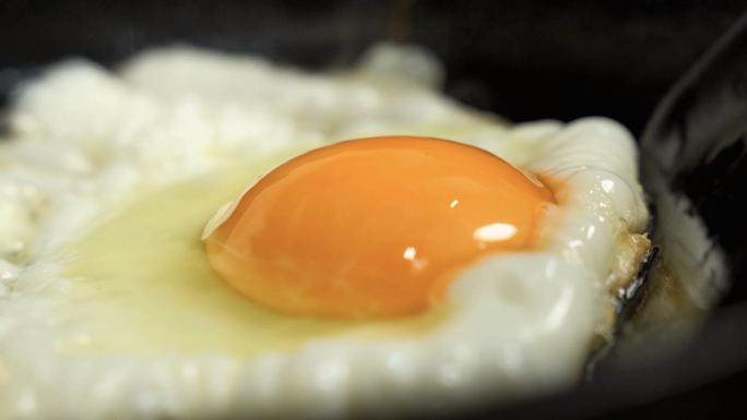 营养早餐煎鸡蛋特写镜头【4K】