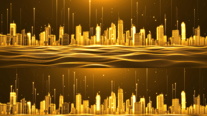 金色粒子城市背景