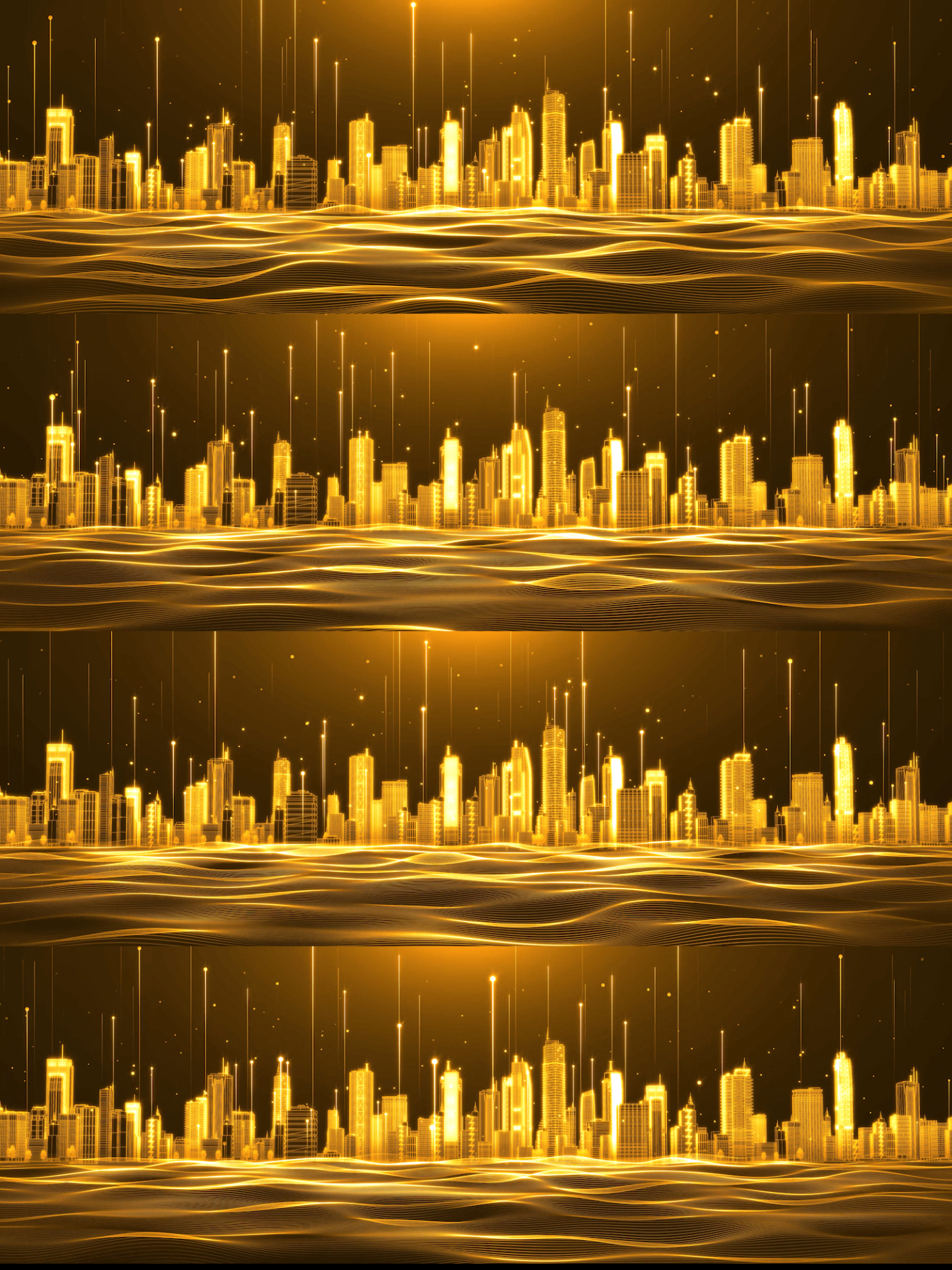 金色粒子城市背景