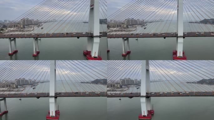 汕头海湾大桥汕头大桥航拍分镜头