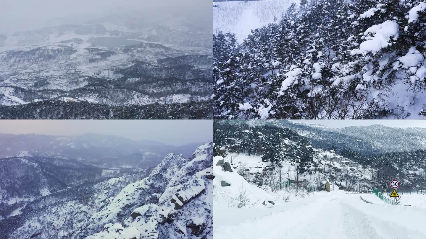 冬季大雪封山雪景唯美雾凇自然风光