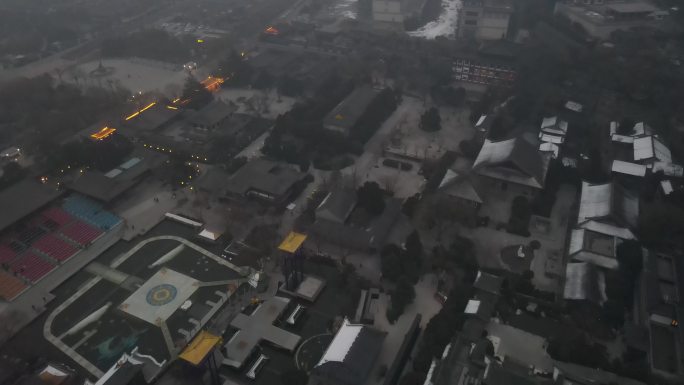 西安临潼华清池景区雪景骊山15