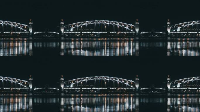 圣彼得堡涅瓦河上的彼得大帝大桥上的迷人夜景