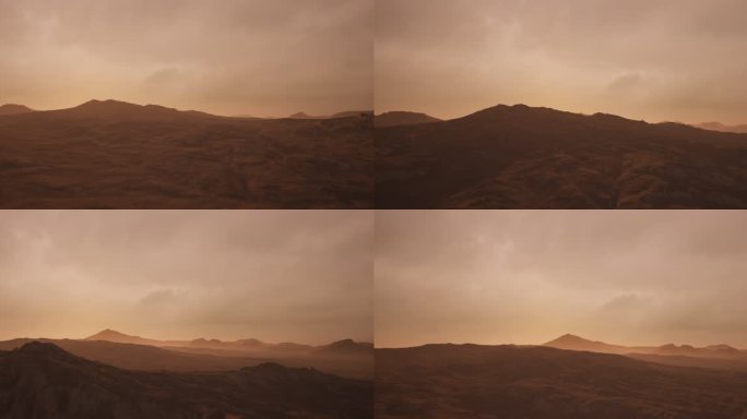 4k火星荒原地形航拍穿梭⑤_异星神秘大陆