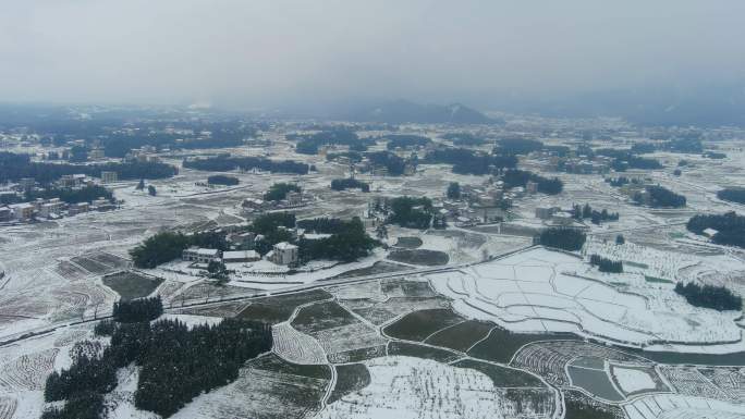 乡村雪景 4K