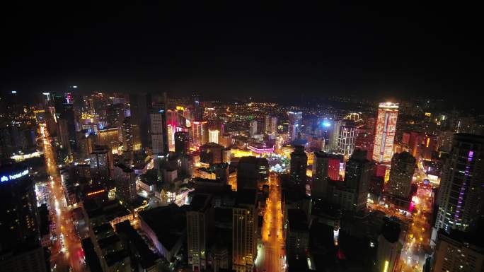 大连城市高楼林立夜景