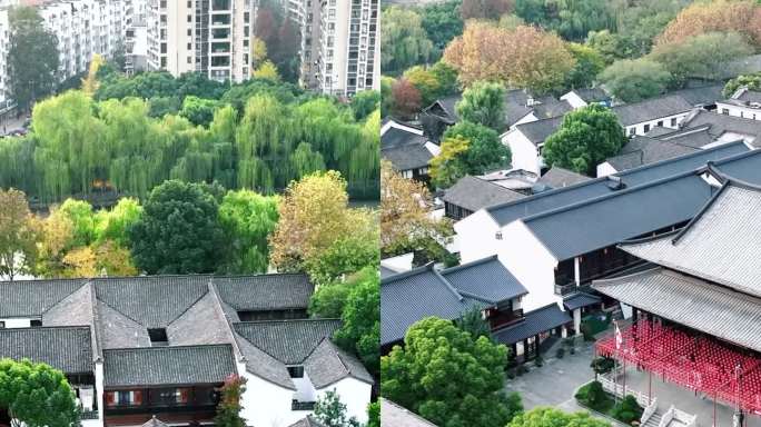 航拍杭州香积寺