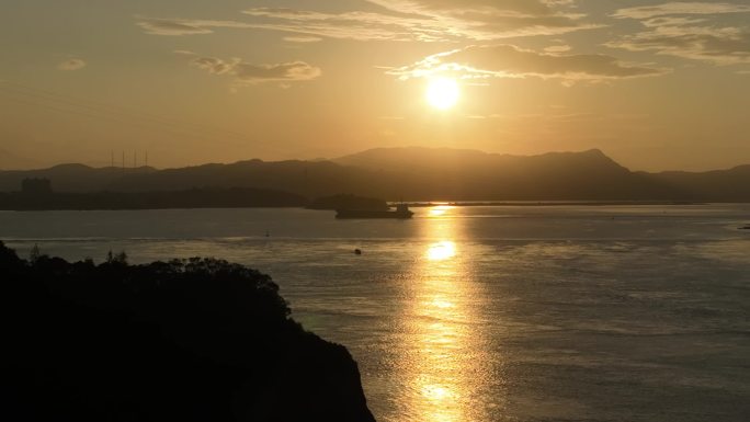 福州连江县海滨川石岛渔村风光航拍