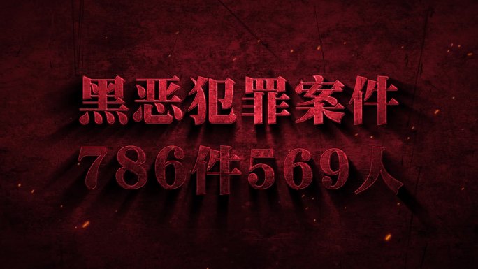 警示扫黑除恶数据字幕AE模板