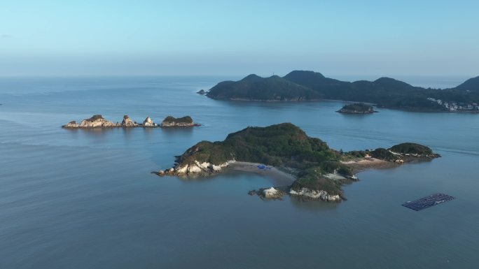 福州连江县川石岛海滨沙滩自然风光航拍