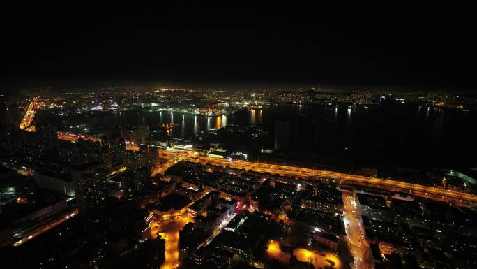 大连城市海湾夜景