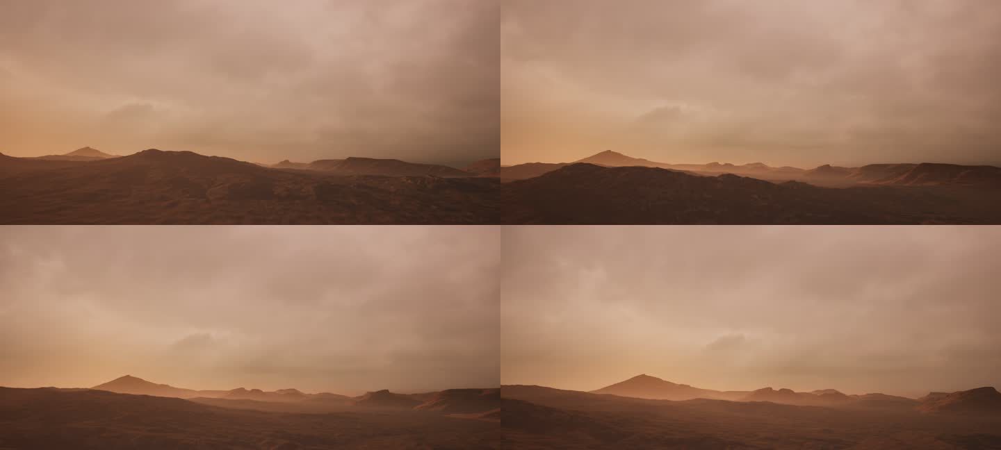4k火星荒原地形航拍穿梭⑥_异星神秘大陆