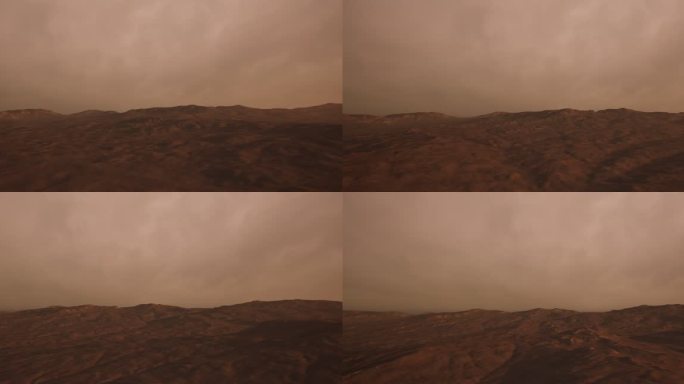 4k火星荒原地形航拍穿梭④_异星神秘大陆