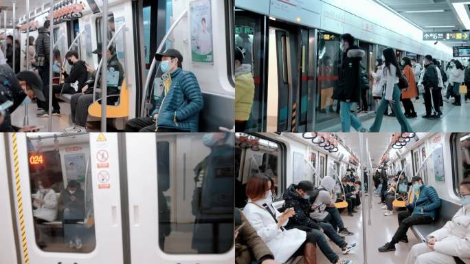 【4K】市民乘坐地铁地铁车厢