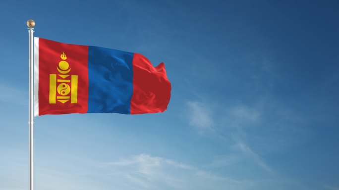 4K蒙古国旗-可循环