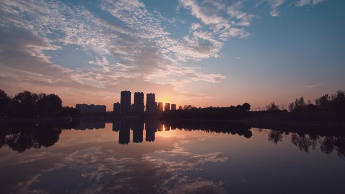 高清4K延时拍摄许昌芙蓉湖 中央公园