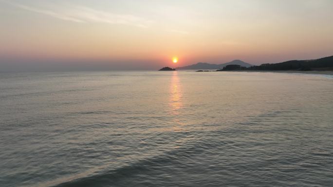4k航拍 海陵岛夕阳日落 海边夕阳