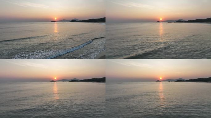 4k航拍 海陵岛夕阳日落 海边夕阳