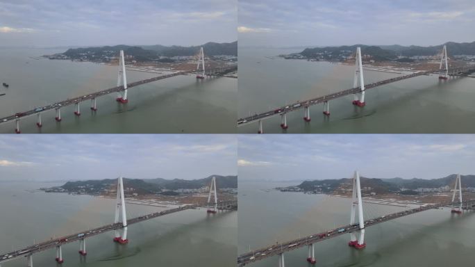 汕头海湾大桥汕头大桥航拍分镜头