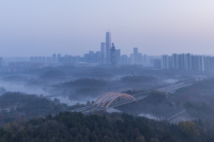 观山湖晨雾