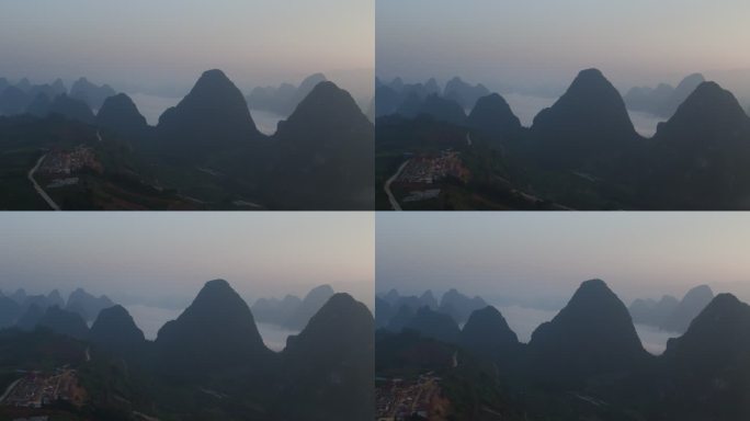 漓江云海山峦起伏云雾缭绕中国风意境