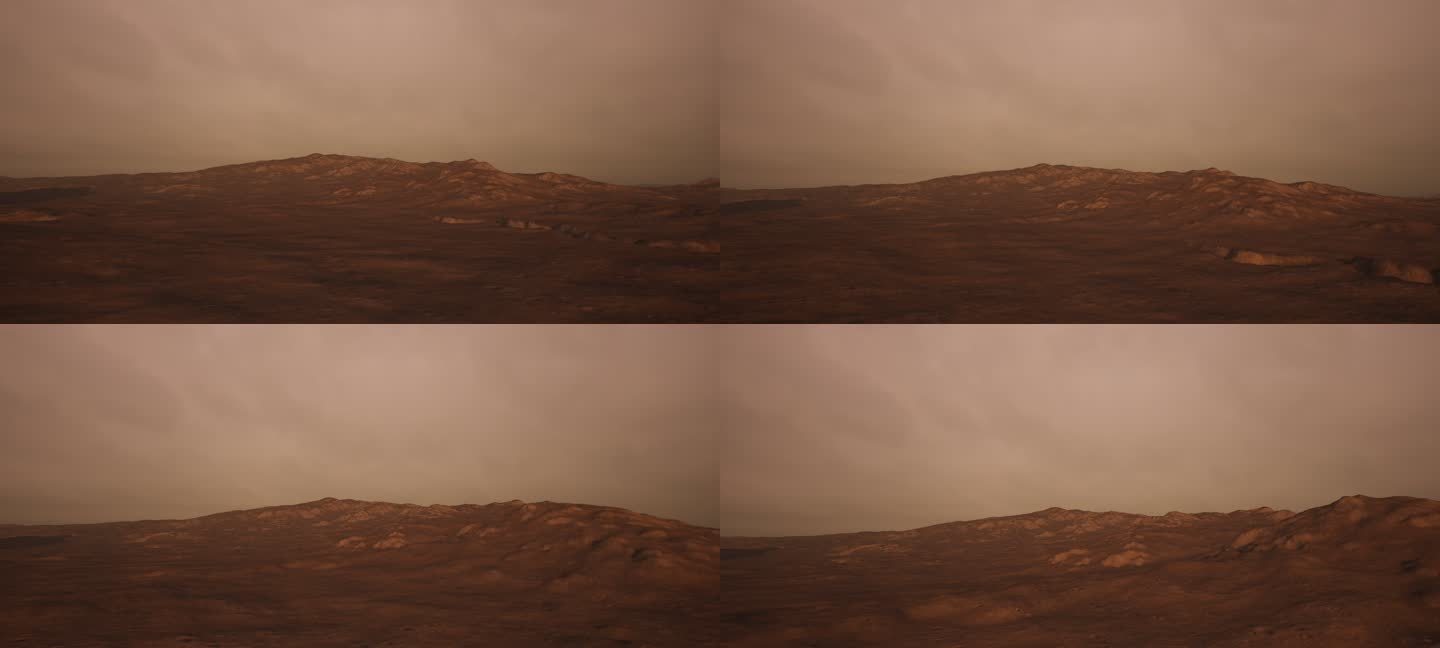 4k火星荒原地形航拍穿梭③_异星神秘大陆