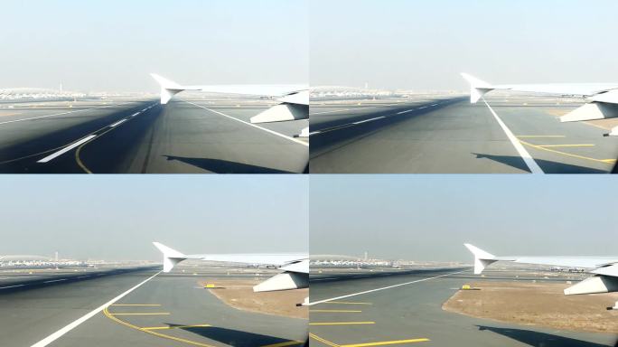 飞机在迪拜机场起飞