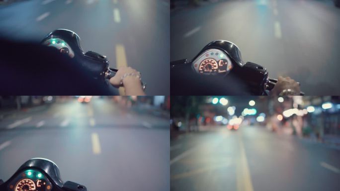 在泰国街头骑摩托车的滑板车