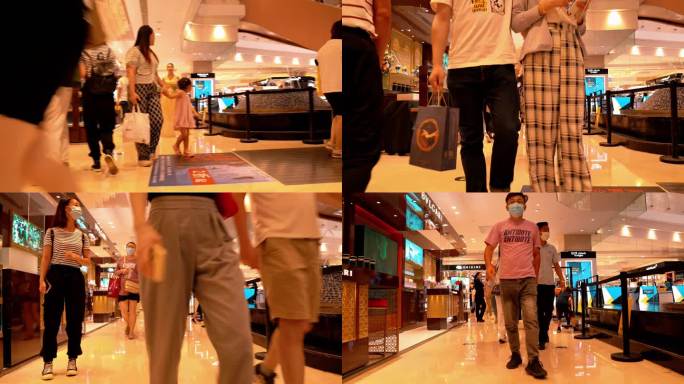商场实景、消费活力