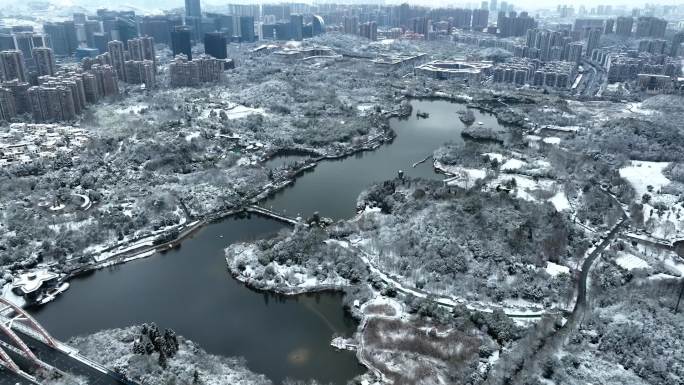 观山湖公园雪景