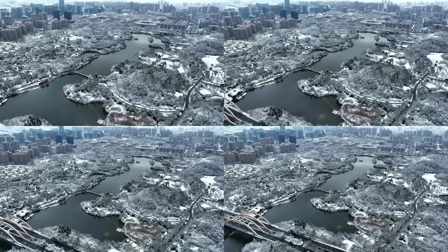 观山湖公园雪景