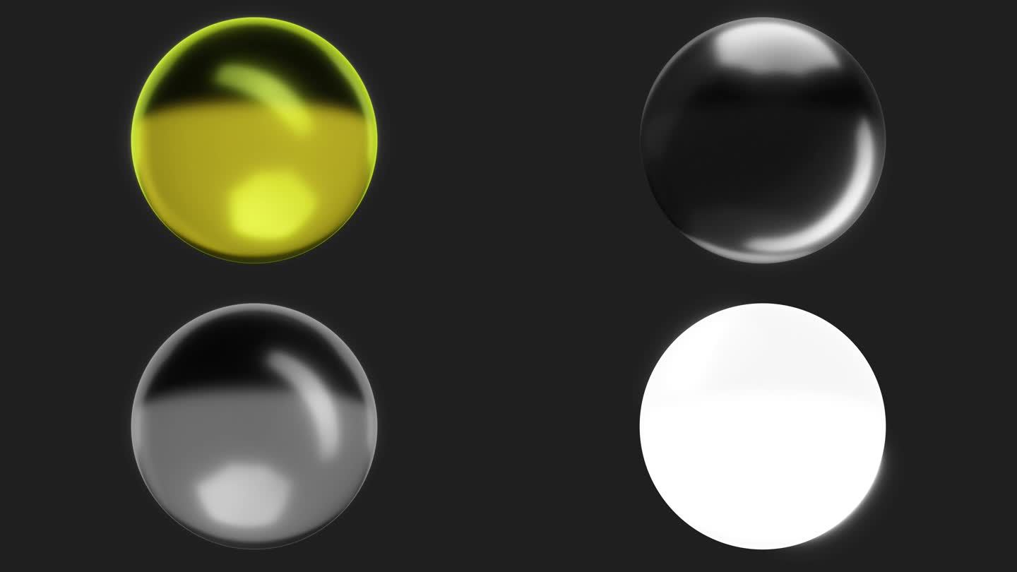 3D环形闪亮球形油滴