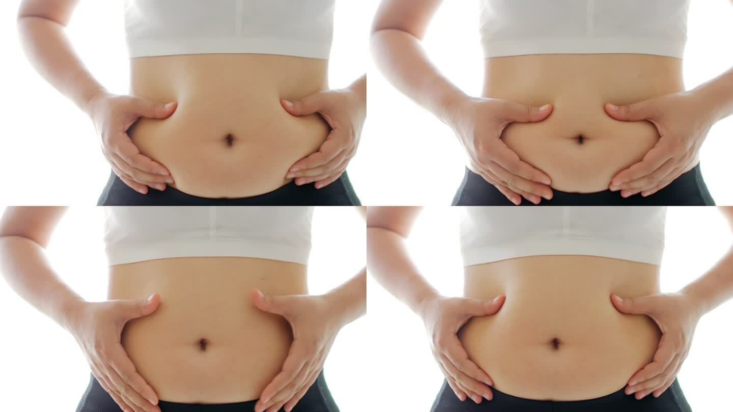 女性超重检查腹部脂肪