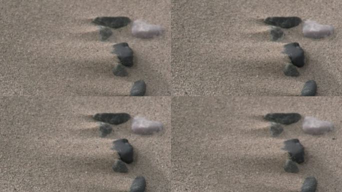 新疆 陷入沙子中的石头