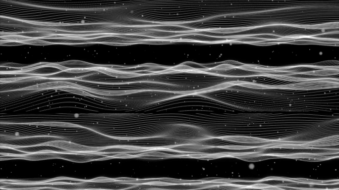 白色粒子线条波浪