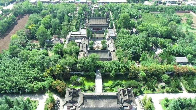 西安草堂草堂寺古寺航拍