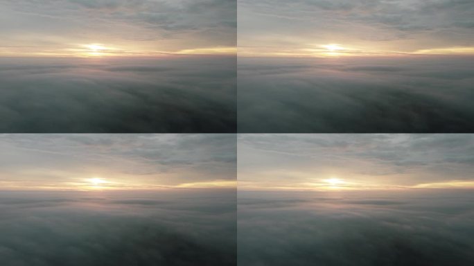 时间流逝：日出时的云层和天空鸟瞰图，灵感概念