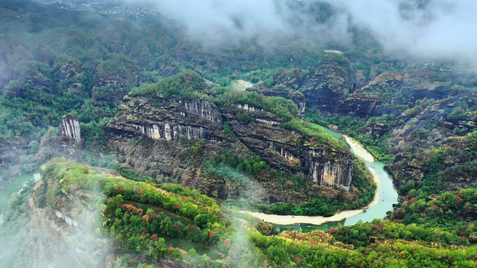 福建武夷山风光航拍