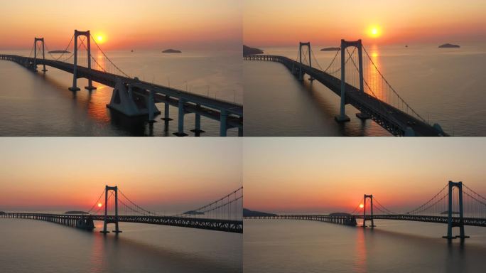 星海湾大桥 清晨航拍