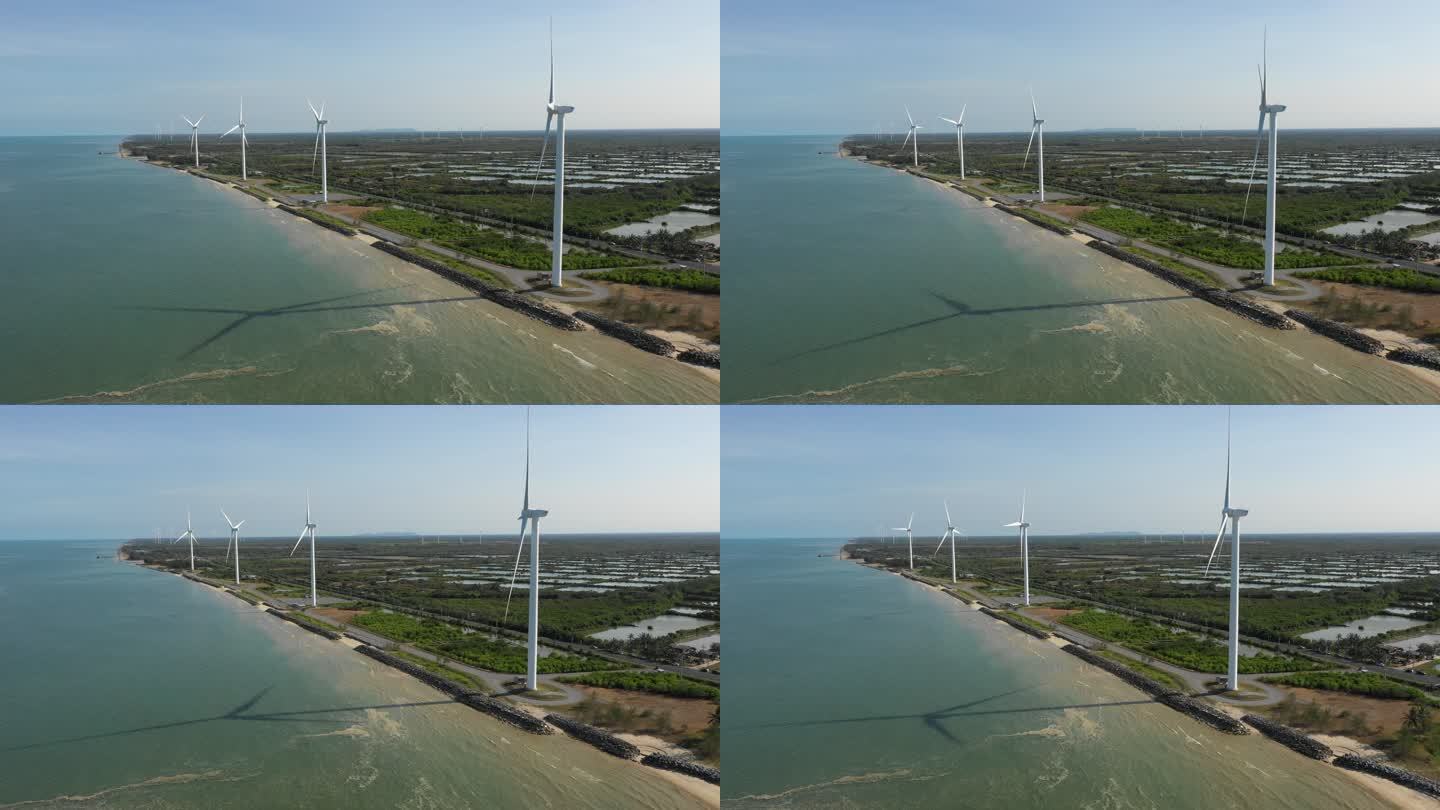 用于电力生产的风车海景