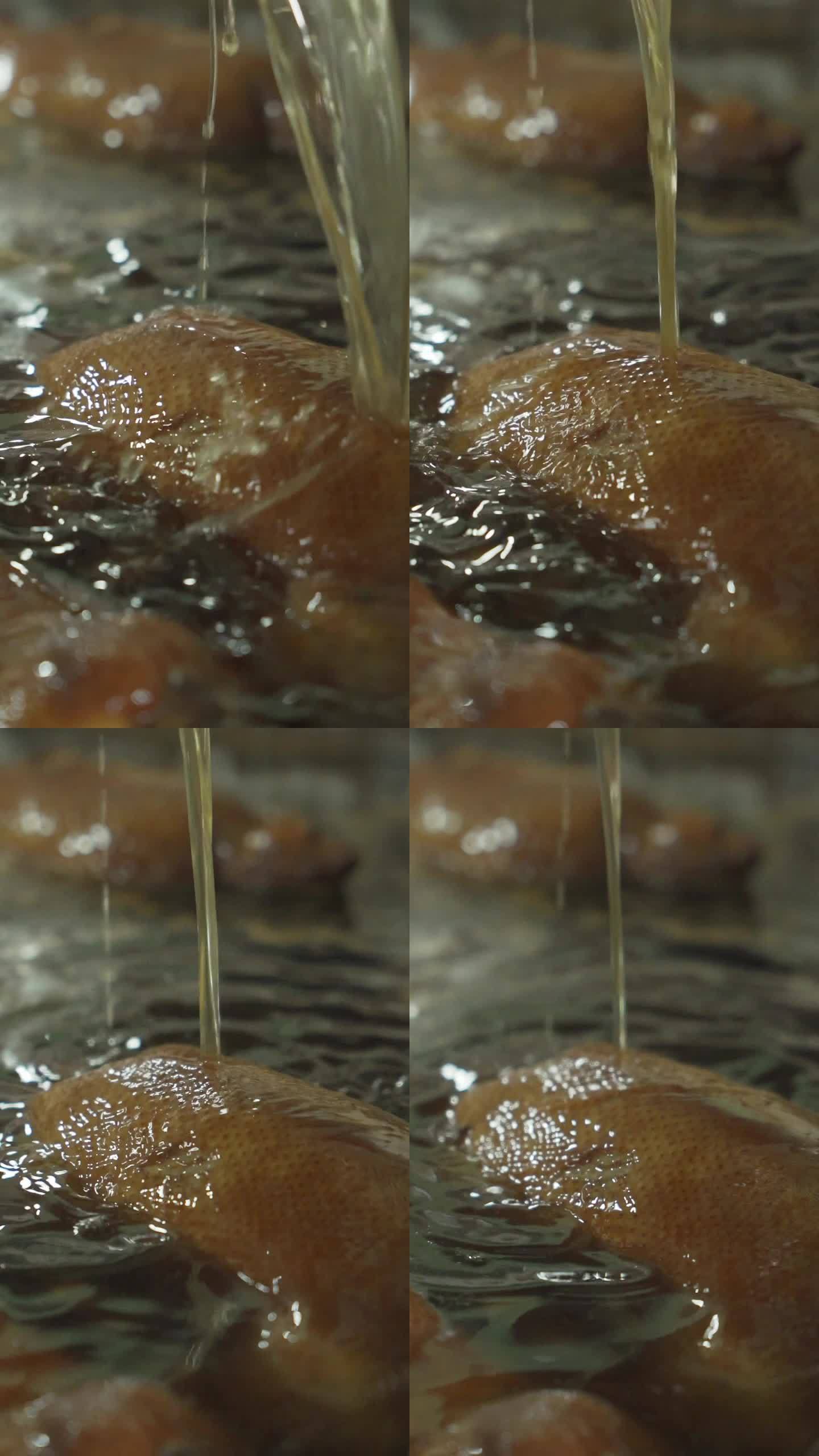 狮头鹅卤鹅工厂滴油淋汁卤汁生产过程分镜