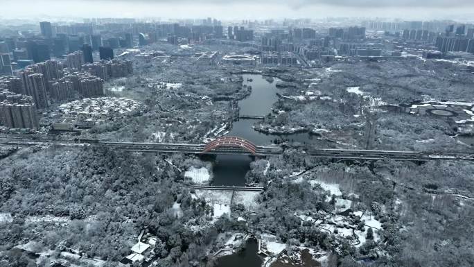 观山湖公园雪景