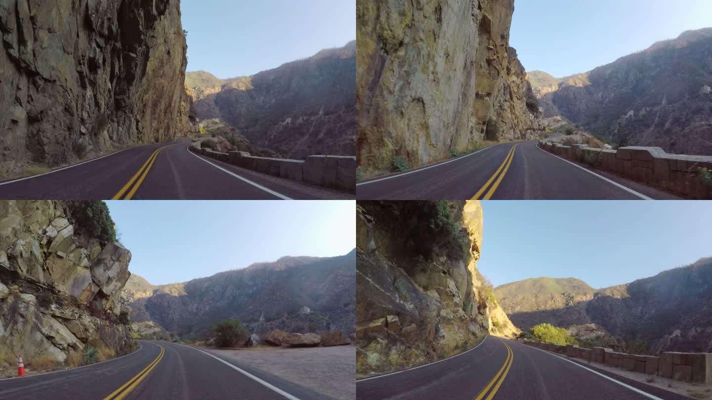 加利福尼亚州国王峡谷国家公园：POV汽车驾驶