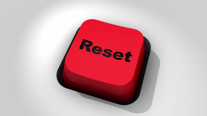 重置按钮RESET初始化按钮三维动画工业